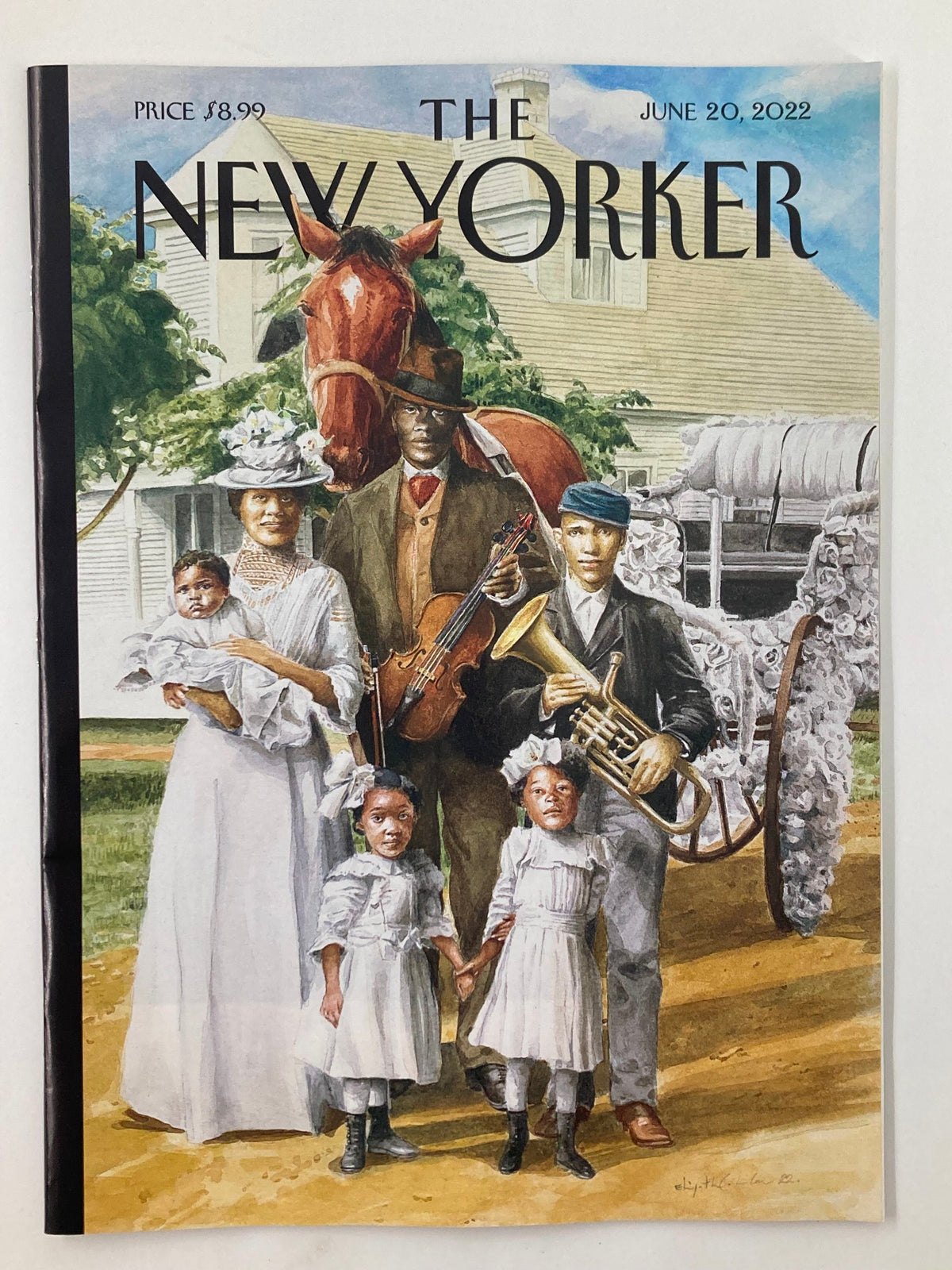 The New Yorker Full Magazine June 20, 2022 cover featuring a historic illustration celebrating 157 years of Juneteenth with a family portrait and musical instruments.