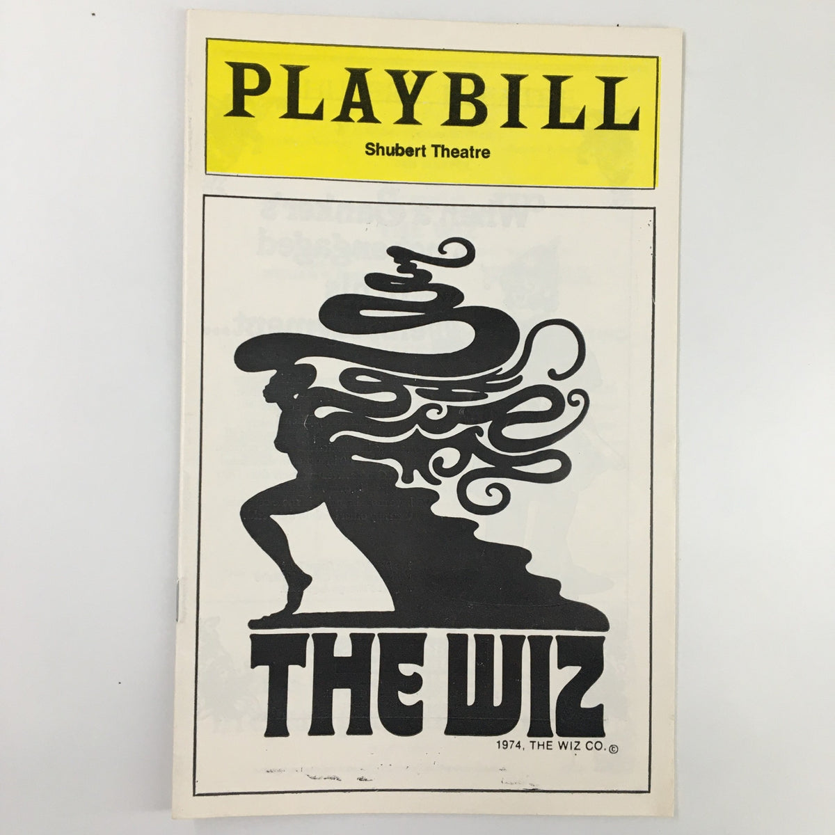 1978 Playbill for The Wiz at Shubert Theatre featuring a striking logo design representing the iconic musical by Geoffrey Holder.