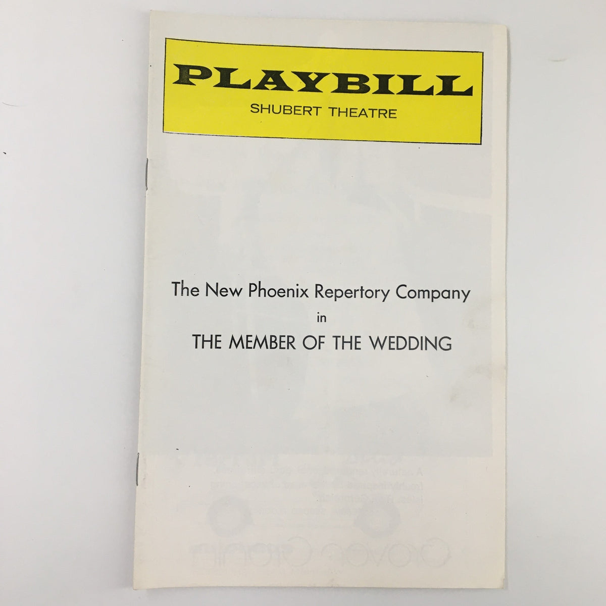 1975 Playbill Shubert Theatre featuring The New Phoenix Repertory Company in The Member of the Wedding, showcasing cover design.