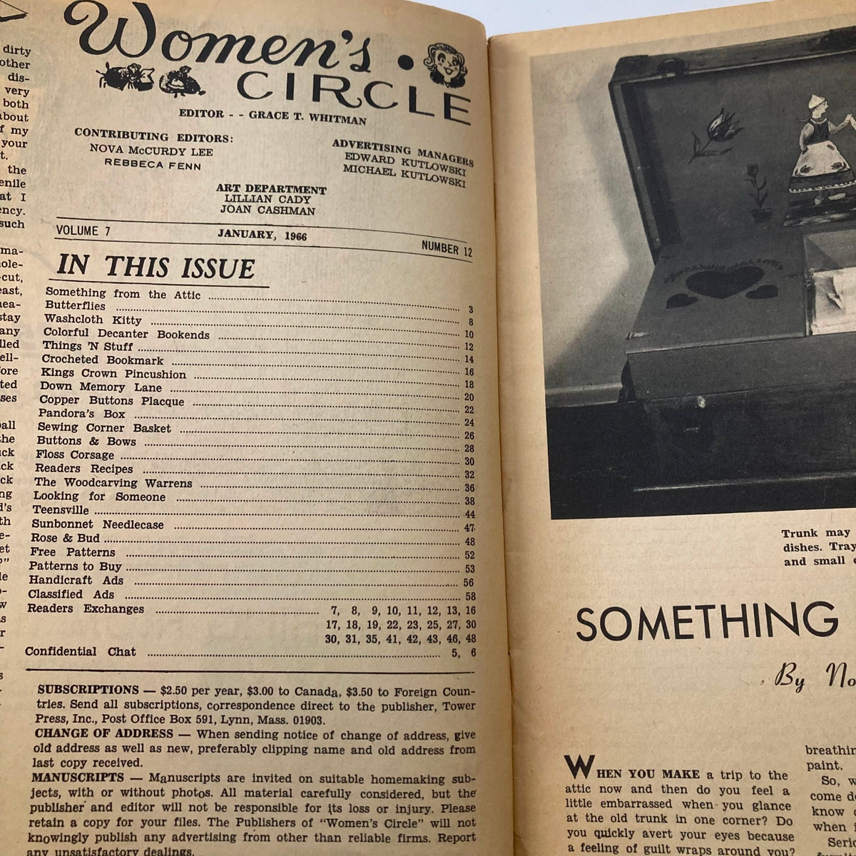 Vintage Women's Circle Magazine January 1966 Vol 7 No. 12 Down Memory Lane No Label