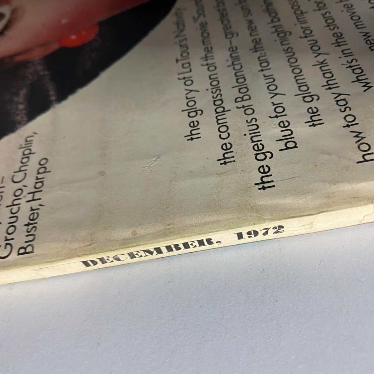 Spine of Vogue Magazine December 1972 showing the month and year, an important detail for vintage collectors.