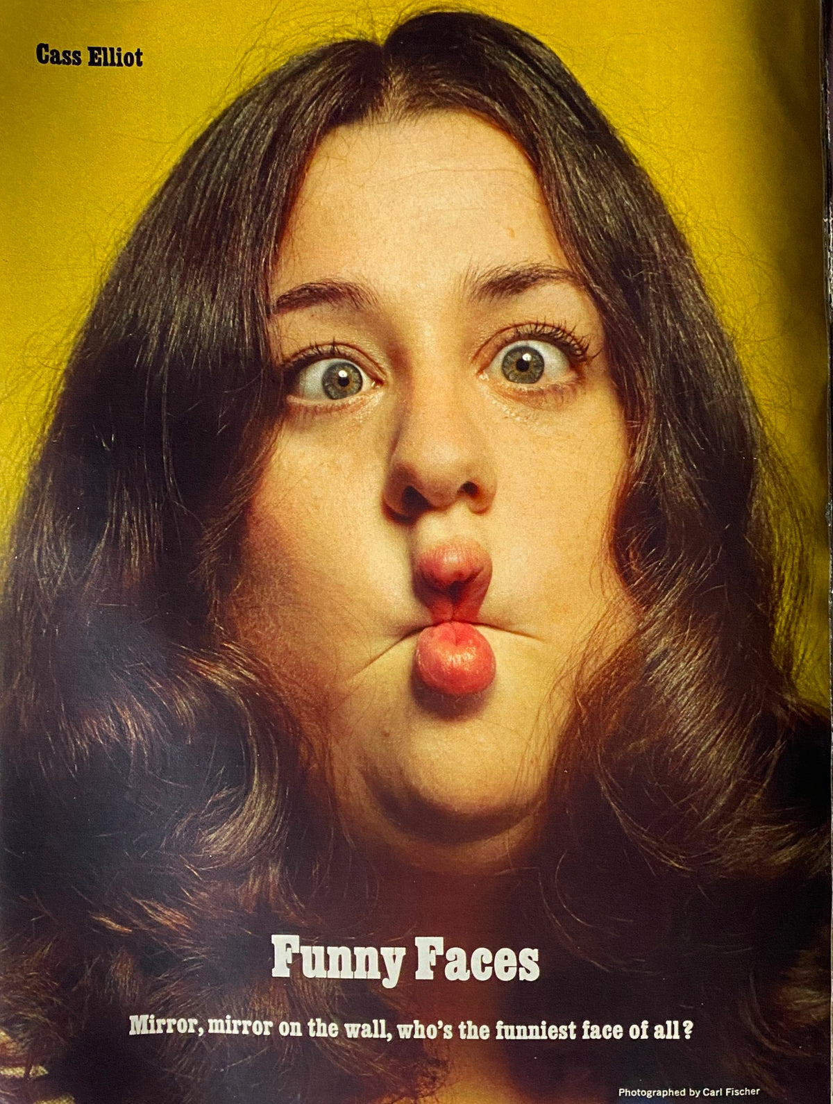Esquire Magazine June 1973 featuring Cass Elliot making a funny face, reflecting the playful tone of the era.