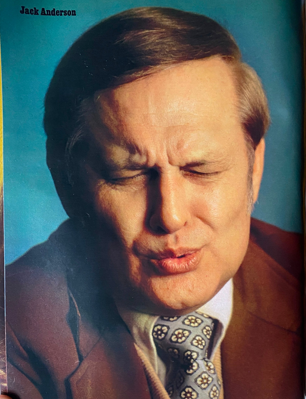Esquire Magazine June 1973 displaying Jack Anderson with an exaggerated expression, representing the fun style of the decade.