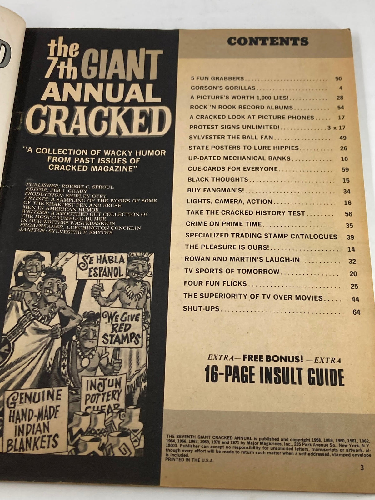 Vintage Cracked Humor Magazine 1971 Rowan and Martin's Laugh-In No Label