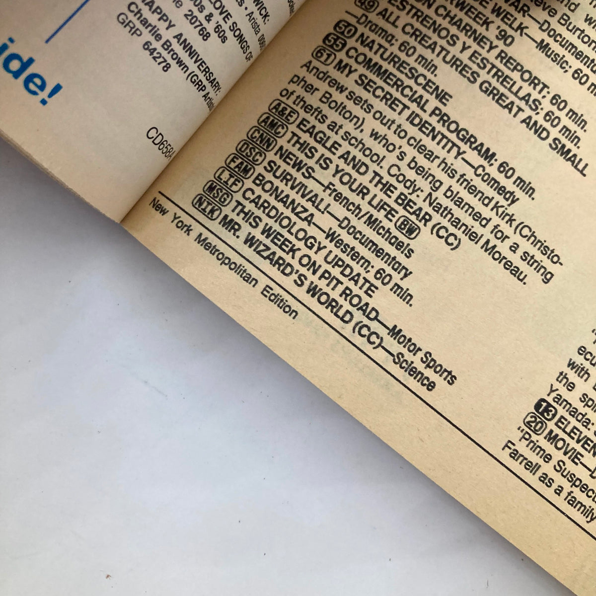 Interior page of the TV Guide Magazine from March 24, 1990, displaying a program schedule with listings for various shows, including classic TV names, providing a glimpse into television history.