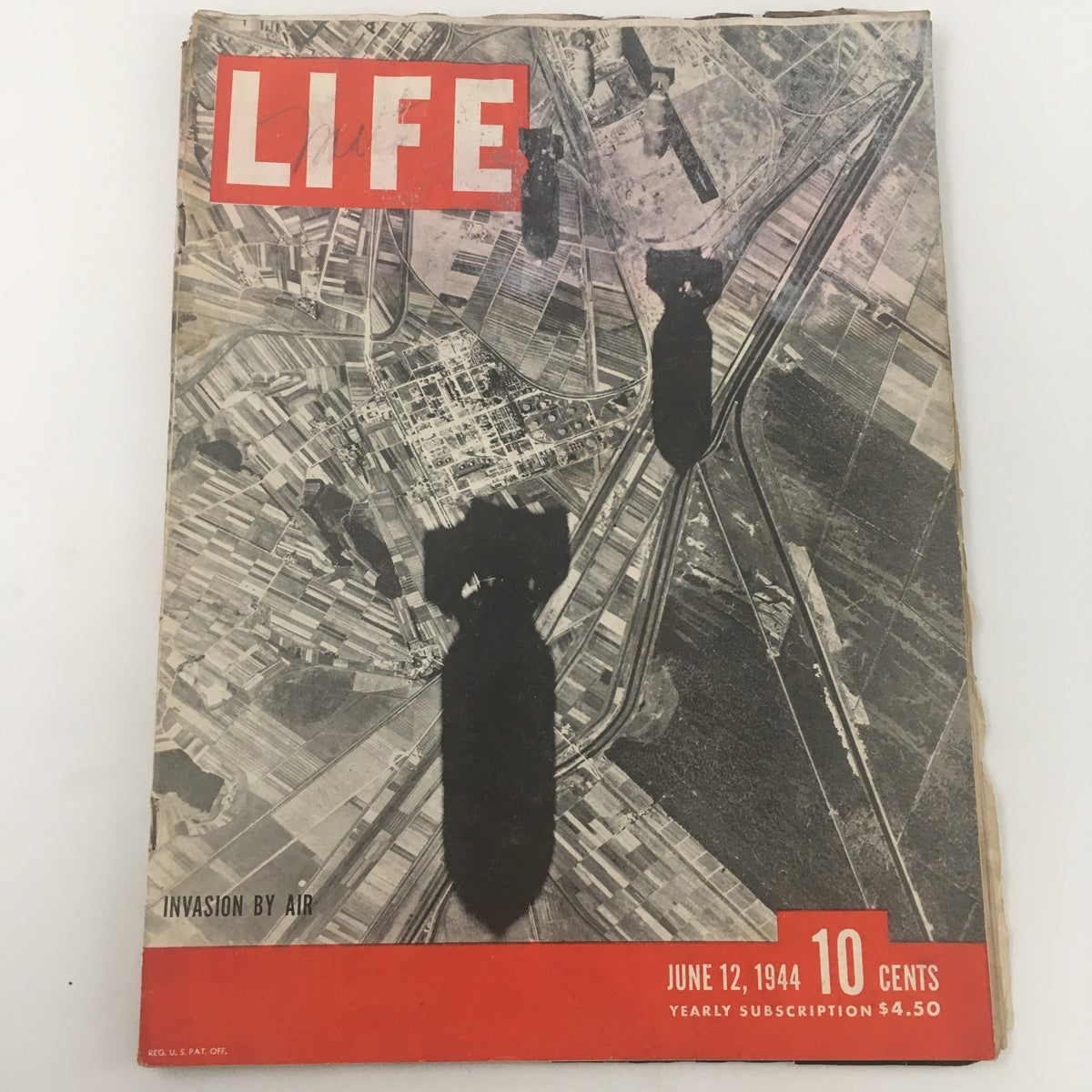 Life Magazine June 12 1944 Air Bomb Invasion Newsstand Edition - Historical World War II Collectible