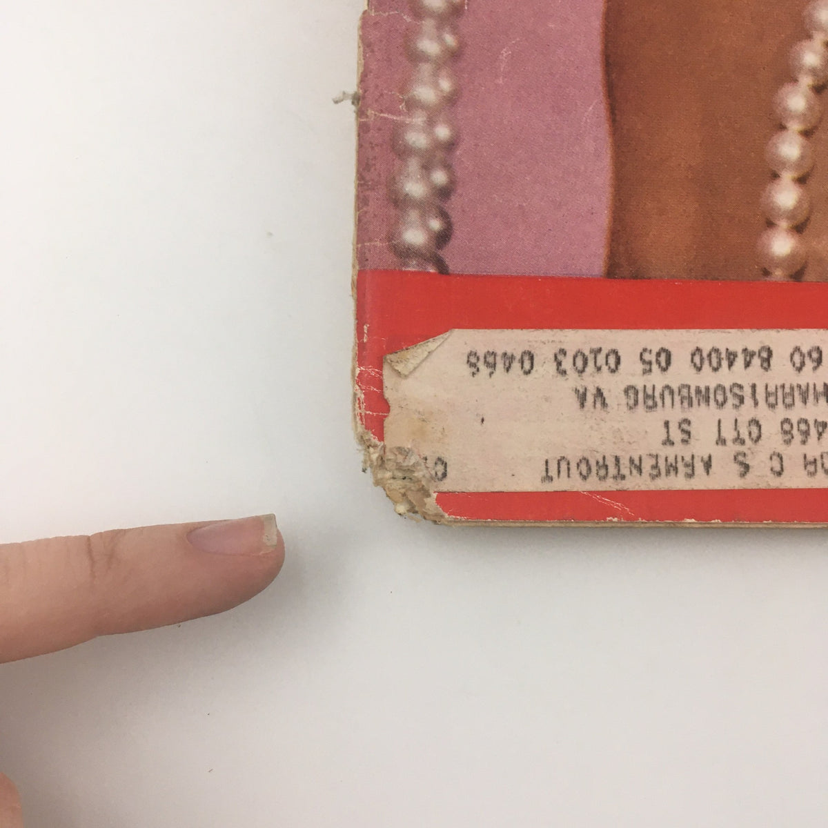 Another close-up view of the corner of Life Magazine February 9, 1959 - The Saucy McLaines, showing address label and signs of age.