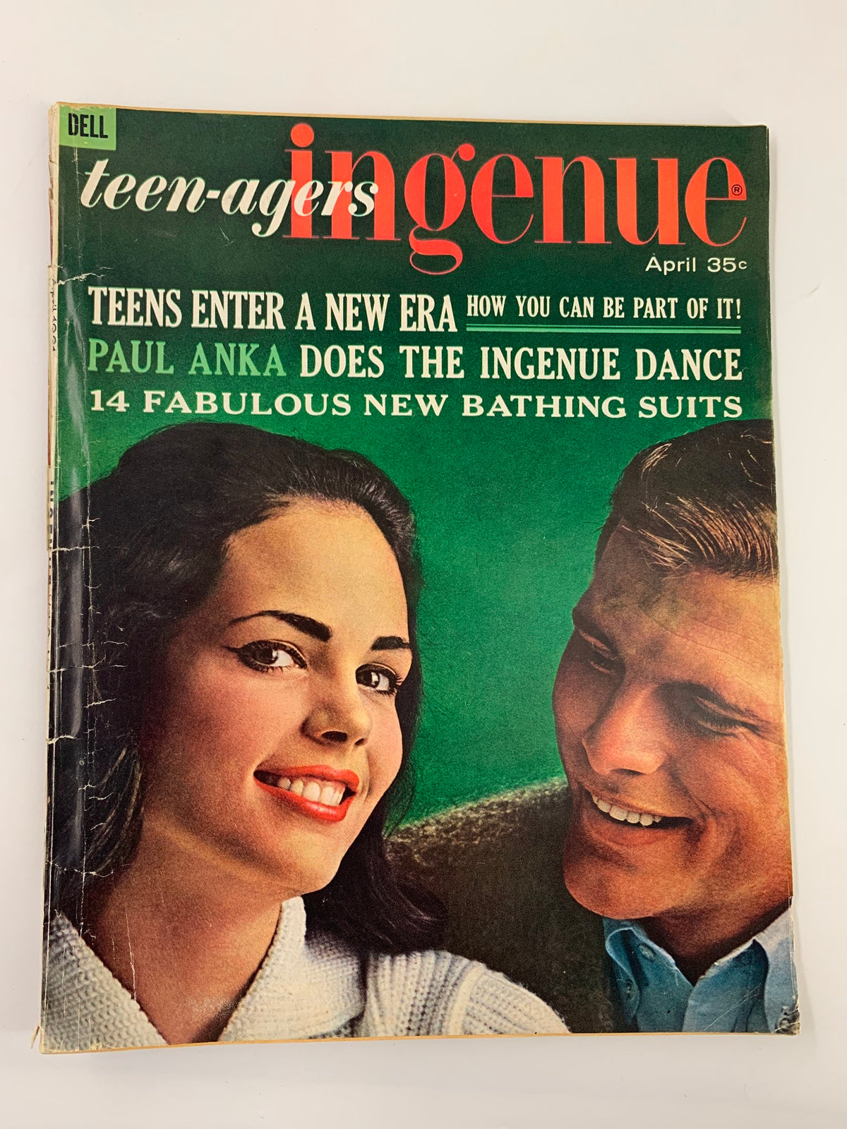 Cover of VTG Teen-Agers Ingenue Magazine April 1961 featuring Paul Anka and a smiling young woman with the tagline 'Teens Enter a New Era How You Can Be Part of It'.
