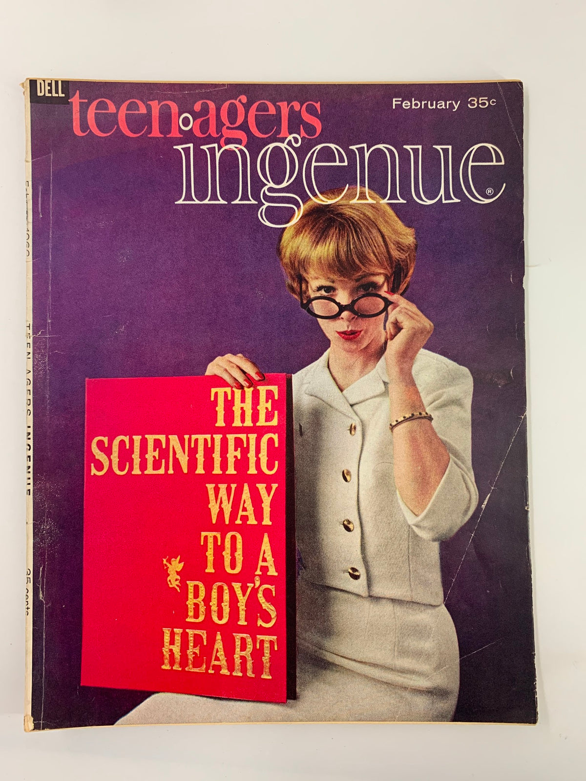Cover of VTG Teen-Agers Ingenue Magazine February 1962 featuring the title 'The Scientific Way to a Boy's Heart' with a young woman wearing glasses and a stylish outfit.