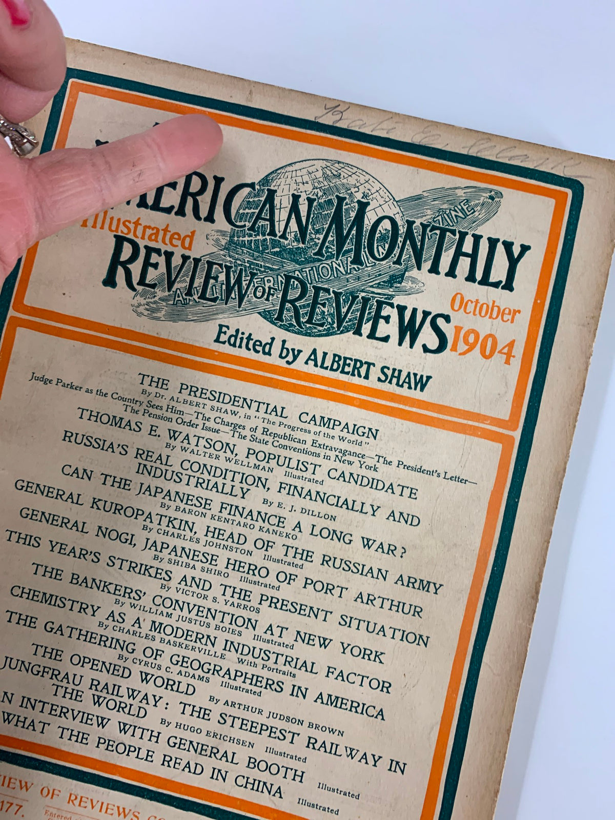 Cover of VTG The American Monthly Magazine October 1904 titled 'The Presidential Campaign,' edited by Albert Shaw, featuring an illustration showcasing political themes.