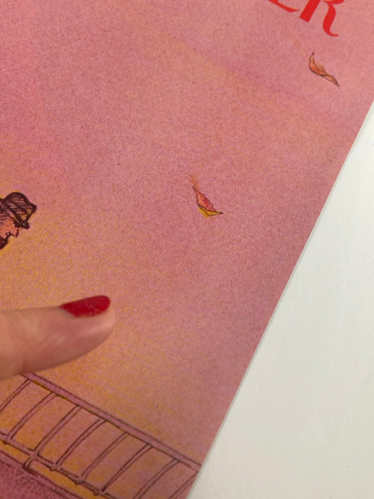 Detailed view of COVER ONLY The New Yorker November 17 1980, highlighting the artwork by Eugene Mihaesco, with focus on the windy weather and falling leaves.