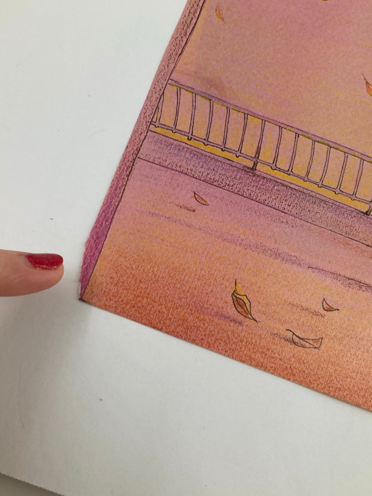 Close-up detail of the New Yorker cover from November 17, 1980, 'Walking Windy' by Eugene Mihaesco highlighting minor wear and the warm color palette.