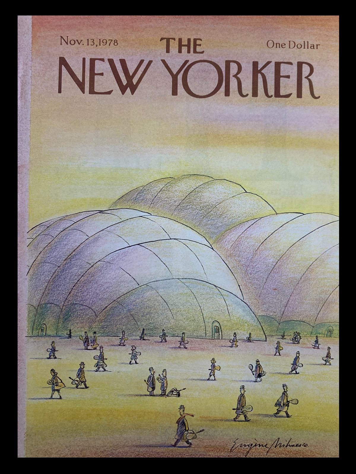 Cover of The New Yorker magazine dated November 13, 1978, featuring the artwork 'The Dome' by Eugene Mihaesco, illustrating people in a vast outdoor setting with large dome-like structures in the background.