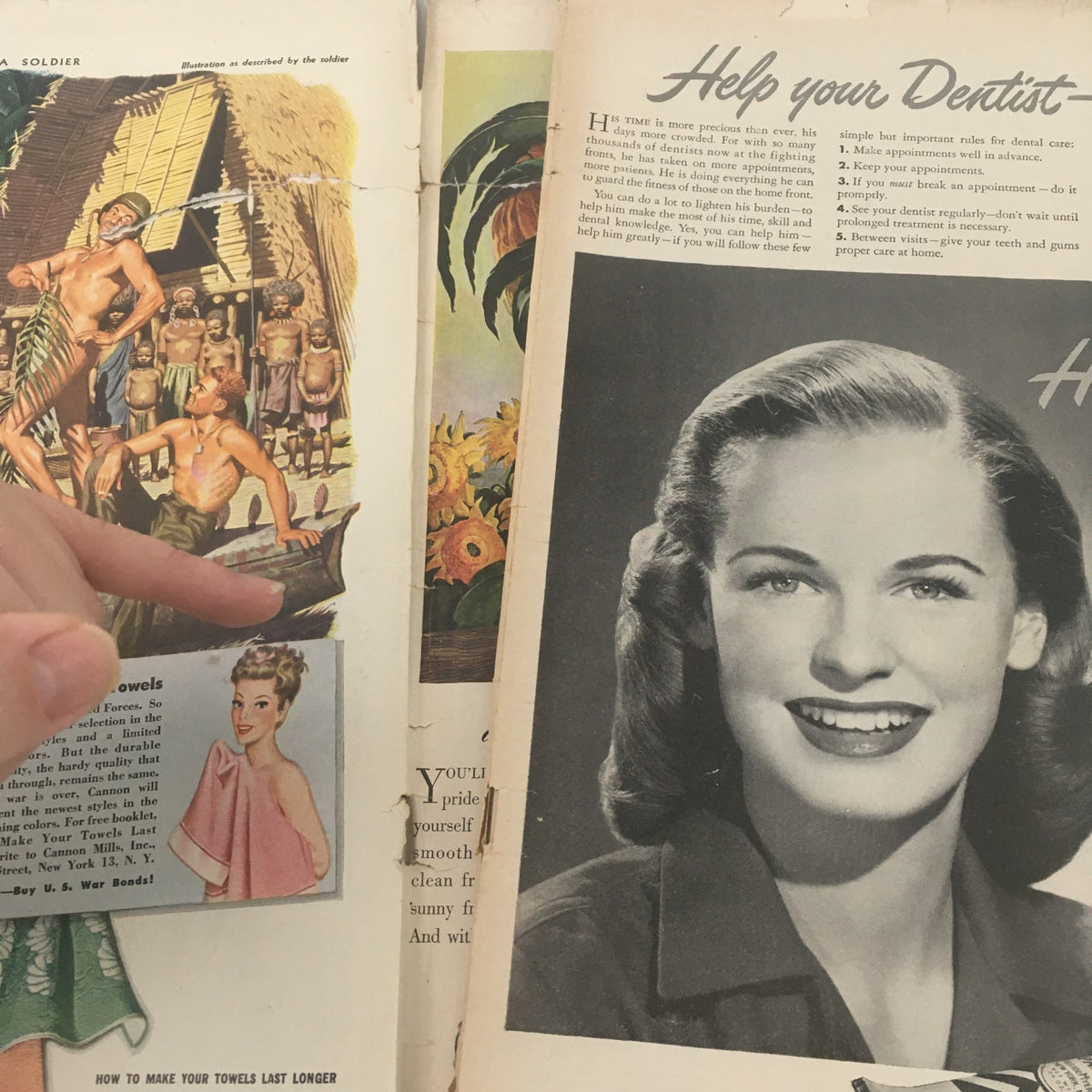 Interior page of VTG Life Magazine June 26 1944 with vintage advertisements and illustrations, reflecting mid-20th century design.