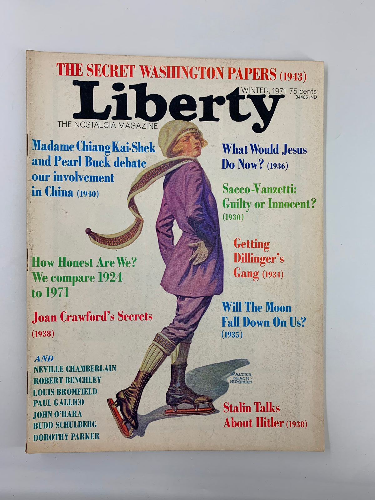 Vintage Liberty Magazine Winter 1971 Madame Chiang Kai-Shek & Pearl Buck No Label