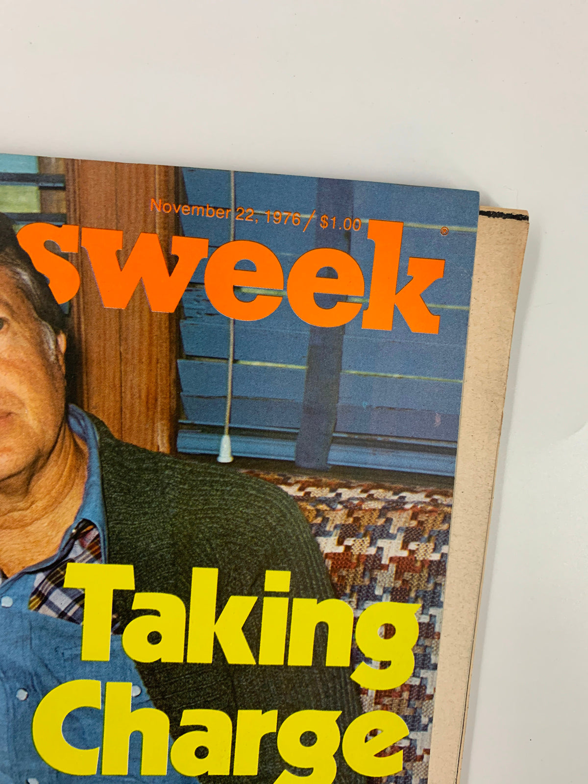 Close-up of the VTG Newsweek Magazine November 22 1976 cover featuring the title 'Taking Charge' with the publication date and price visible.