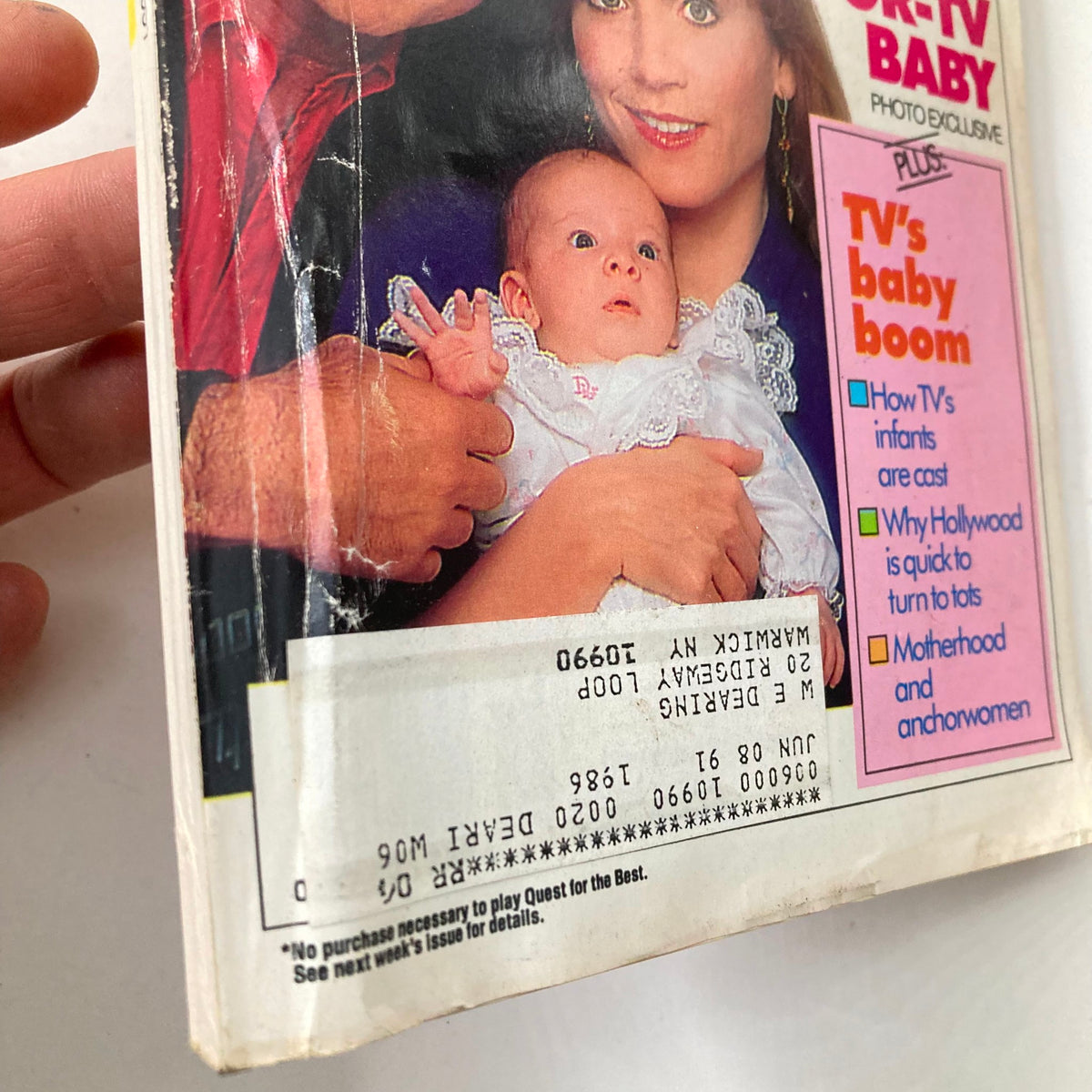 Cover of TV Guide Magazine April 20 1991 featuring a family holding a baby, highlighting the theme of TV's baby boom.