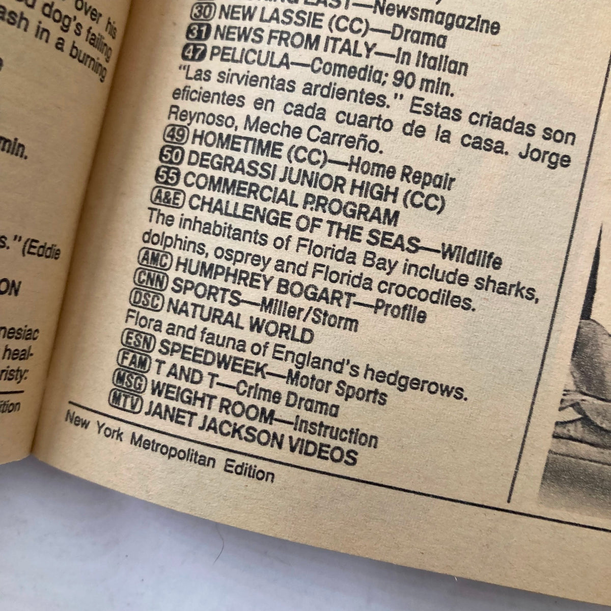 Interior page of TV Guide Magazine June 9, 1990, displaying TV listings and content highlights, reflecting the television culture of the time.