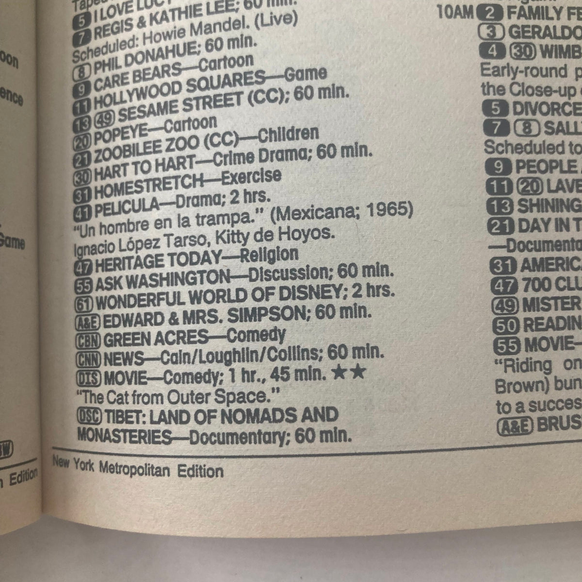 Inside page of TV Guide Magazine July 1 1989 showcasing TV listings and show schedules from the late 1980s, highlighting popular shows like Sesame Street and Edward & Mrs. Simpson.