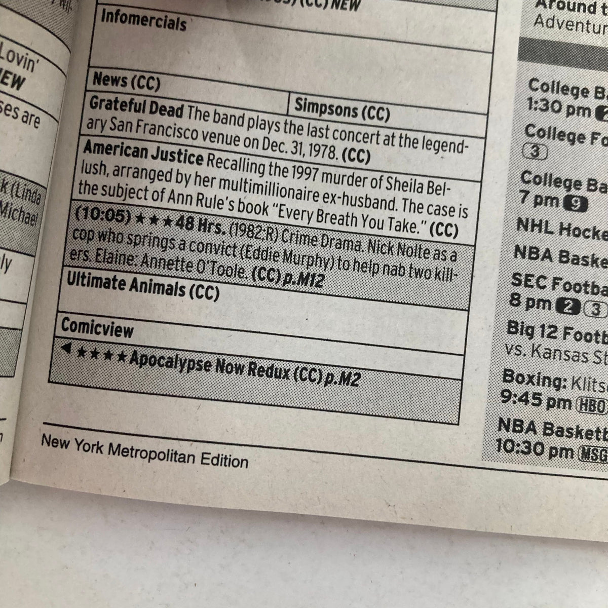 TV Guide Magazine December 6 2003 NY Metro Edition, featuring TV listings including Grateful Dead and The Simpsons, highlighting entertainment highlights from the era.