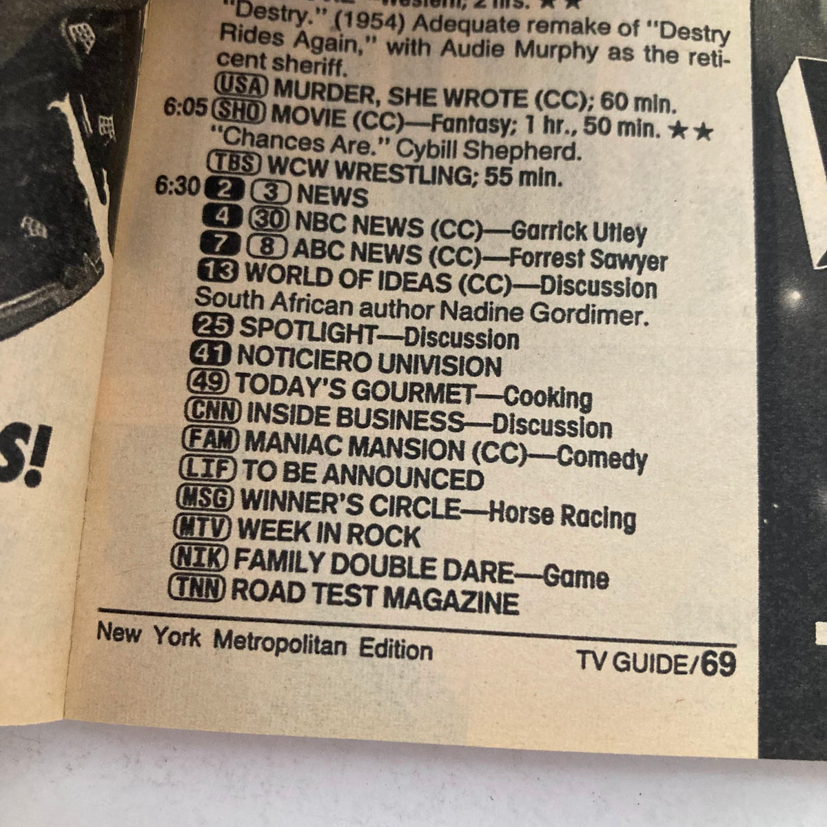 Inside content page of TV Guide Magazine - February 2, 1991, listing TV programs and show timings, reflecting the entertainment culture of the 1990s.