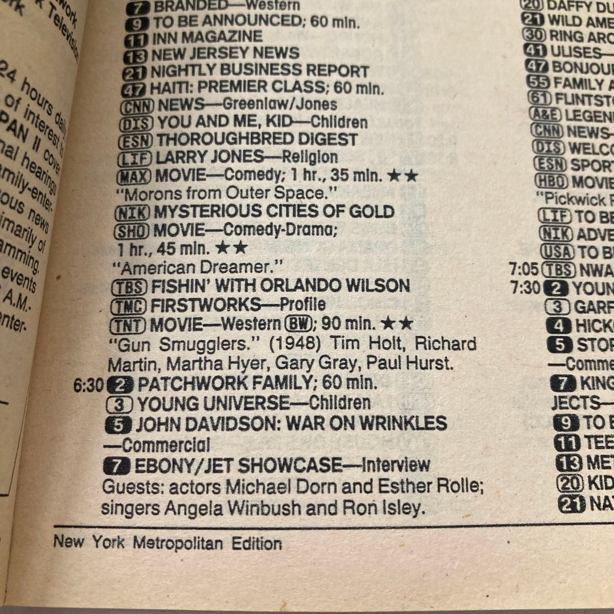 Interior page of the TV Guide Magazine June 3 1989 featuring a television schedule and program highlights from the New York Metropolitan Edition.