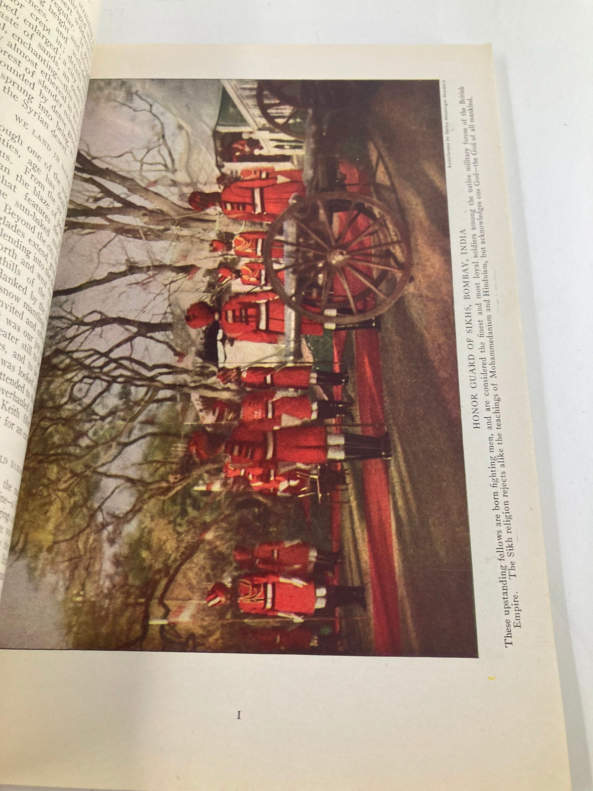 Colored photograph from The National Geographic Magazine March 1921 showcasing the British military in India.