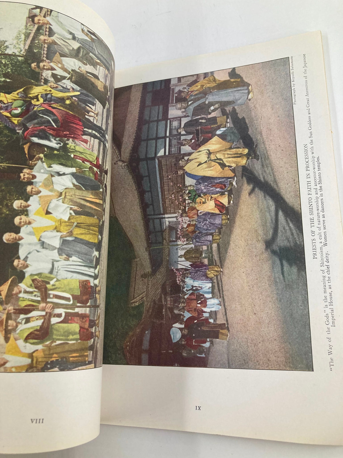 Illustration depicting a festival scene with traditional Japanese attire from VTG The National Geographic Magazine September 1922.