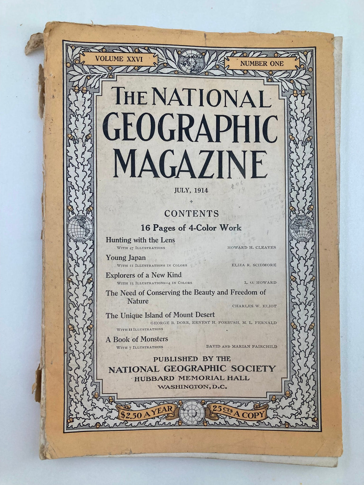 The National Geographic Magazine July 1914 Island of Mount Desert No Label