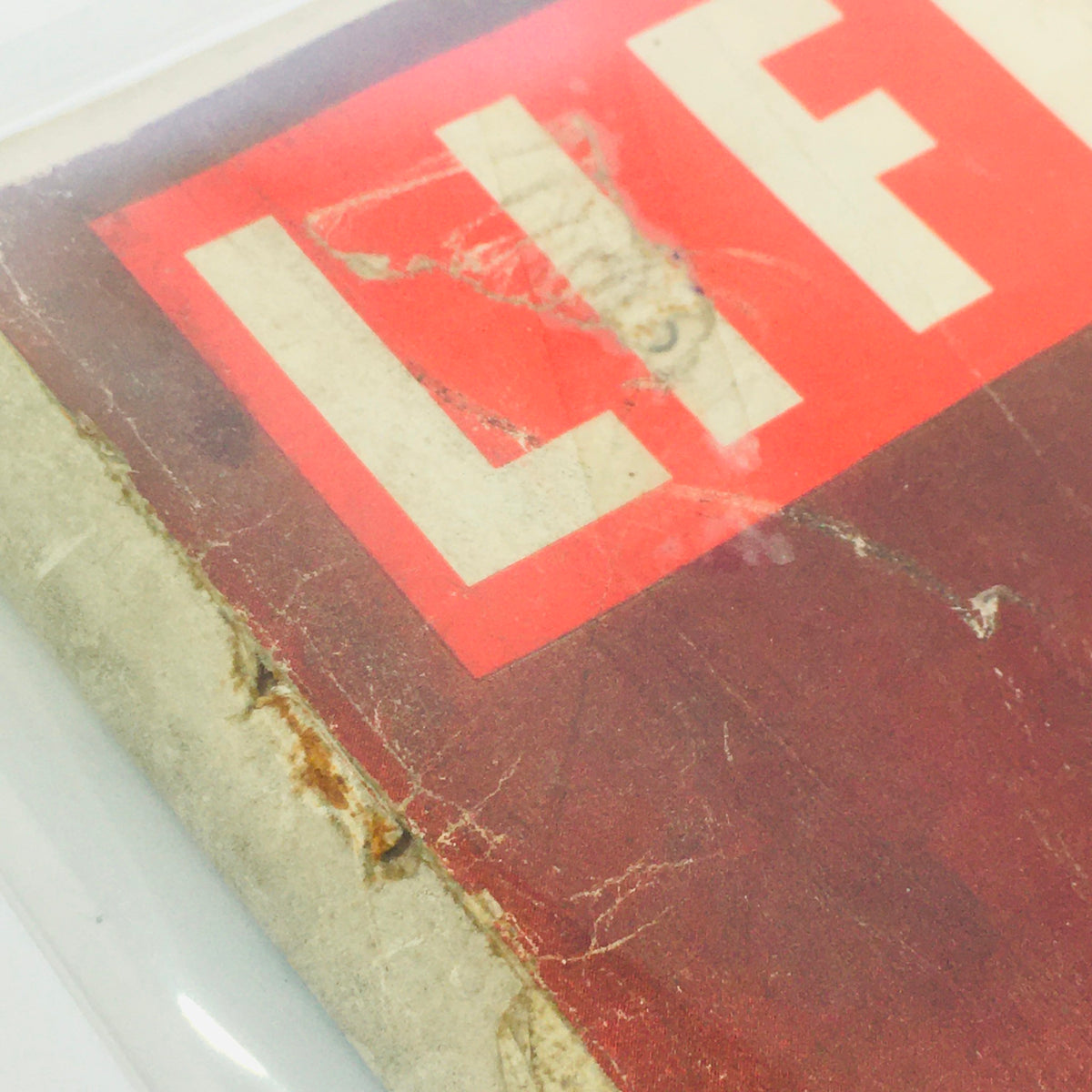 Detailed image of the edge of the VTG Life Magazine showing the iconic 'LIFE' logo, dated September 8, 1952.