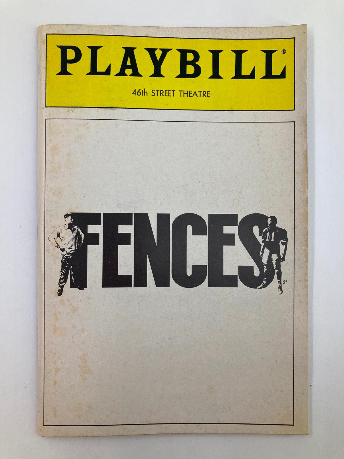 1988 Playbill from 46th Street Theatre featuring Billy Dee Williams in 'Fences' by August Wilson, showcasing the iconic title in bold letters on a vintage magazine cover.