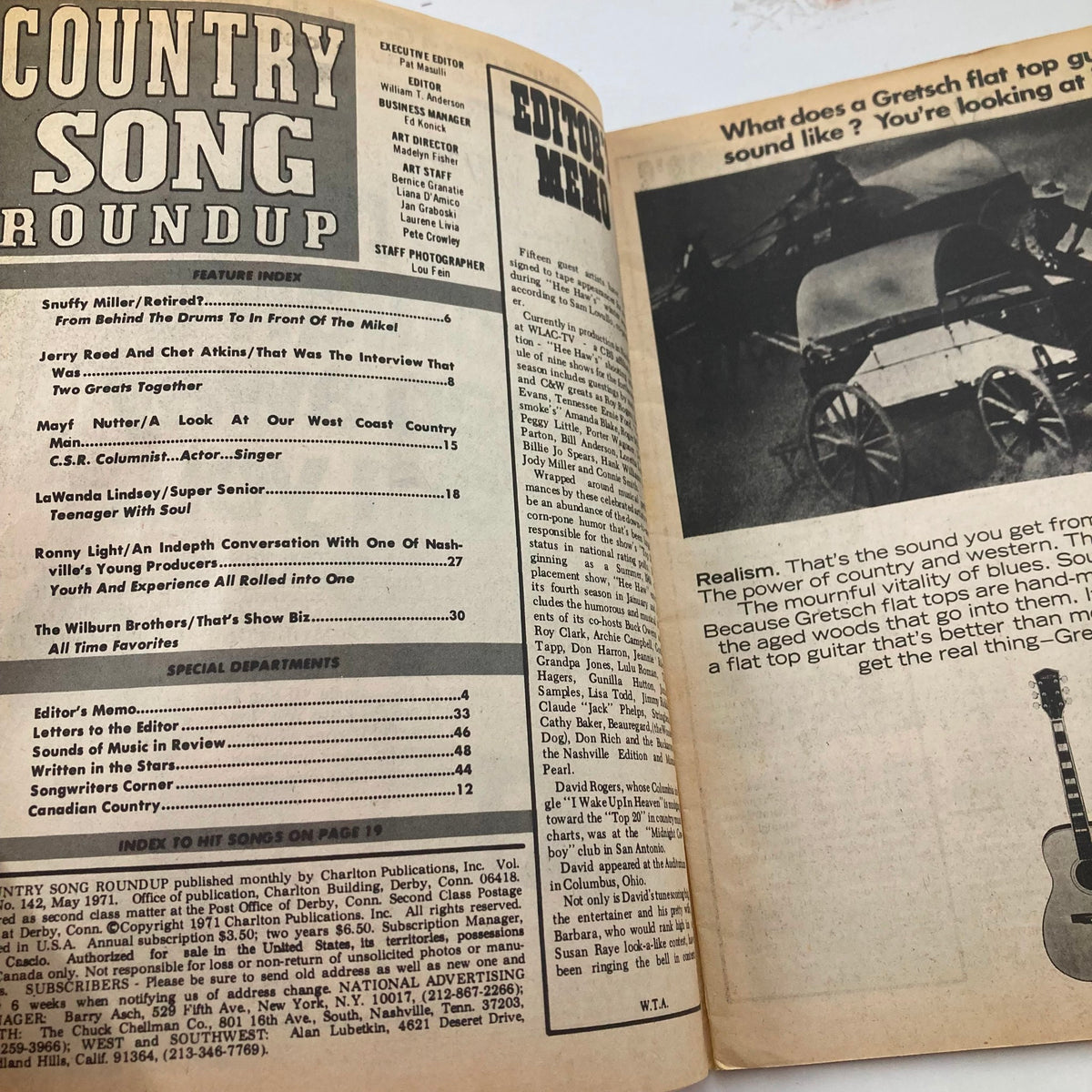Vintage Country Song Roundup Magazine May 1971 Chet Atkins & Jerry Red