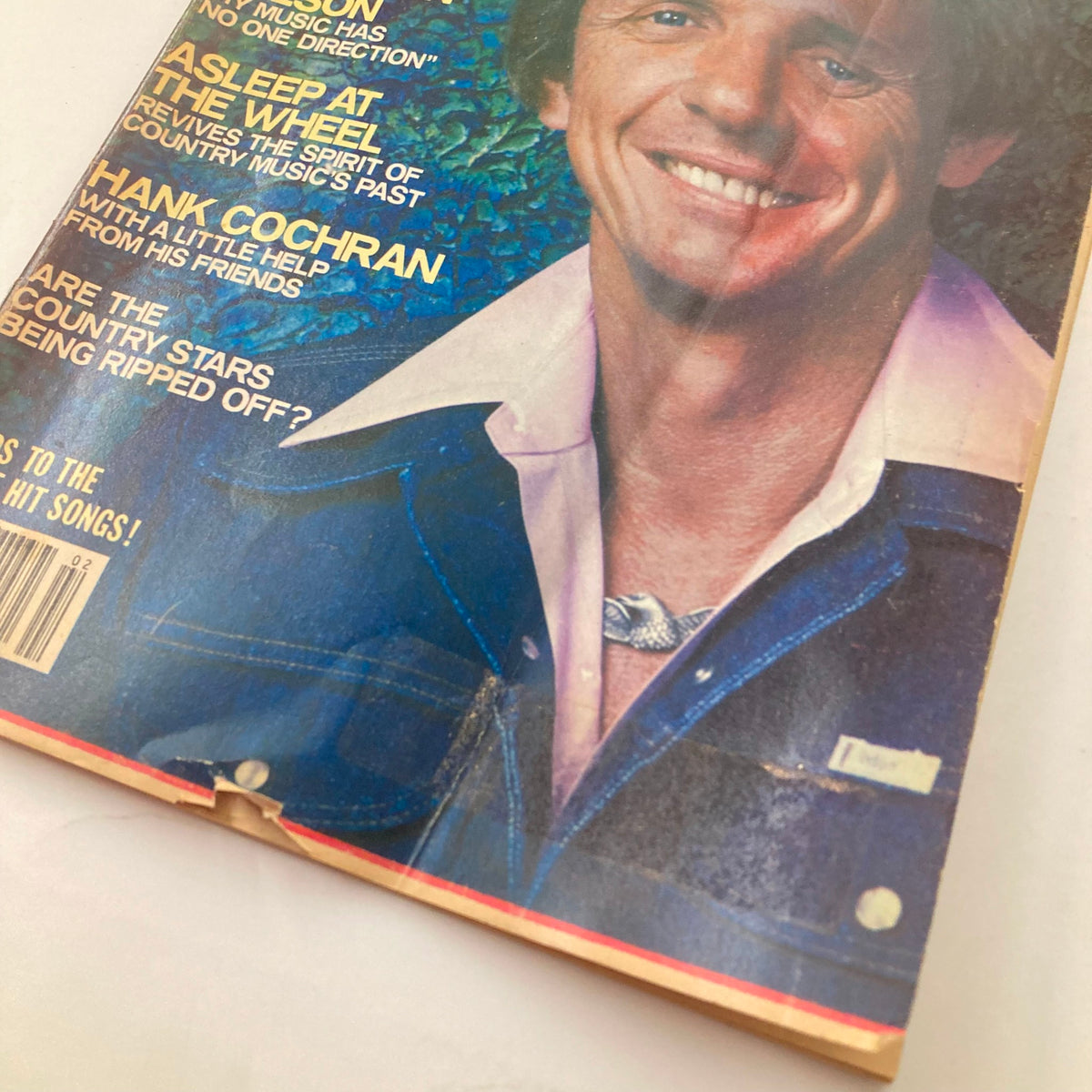 Close-up view of the VTG Country Song Roundup Magazine February 1979 cover, showcasing Mel Tillis and other featured artists.
