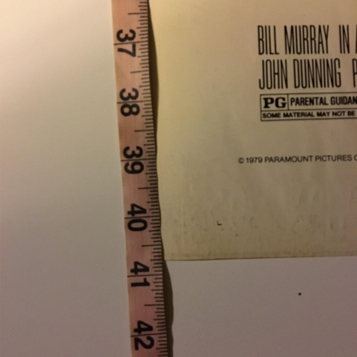 Close-up of the bottom section of the 1979 MeatBalls Original Movie Poster, displaying the dimensions and production credits.