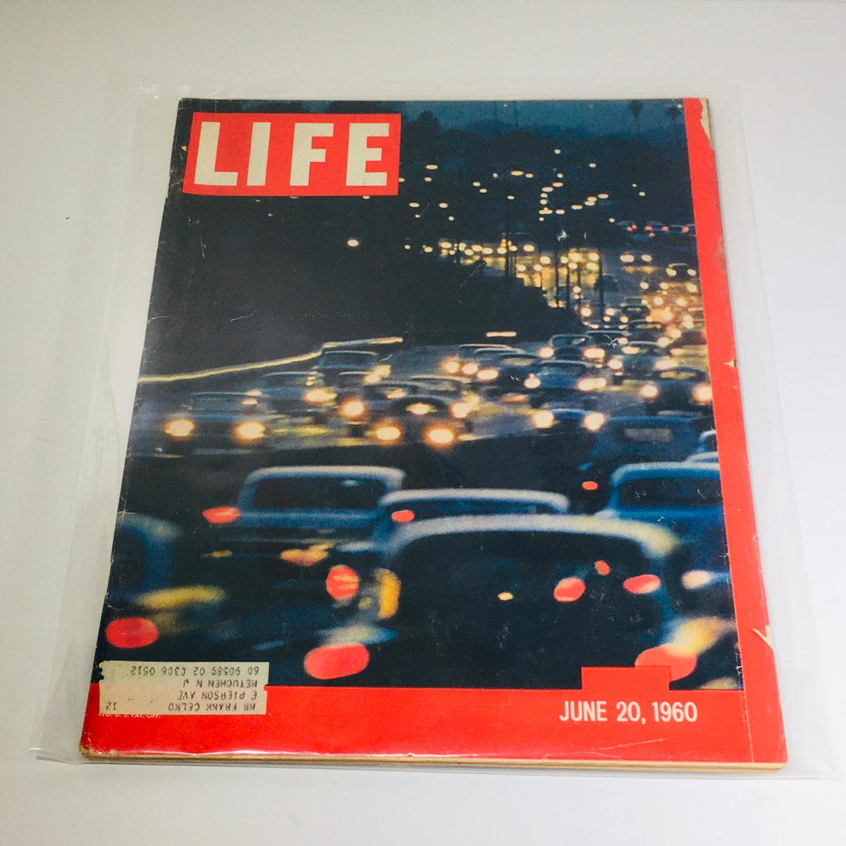 Vintage Life Magazine from June 20, 1960 featuring Floyd Patterson on the cover, showcasing urban traffic in Los Angeles.