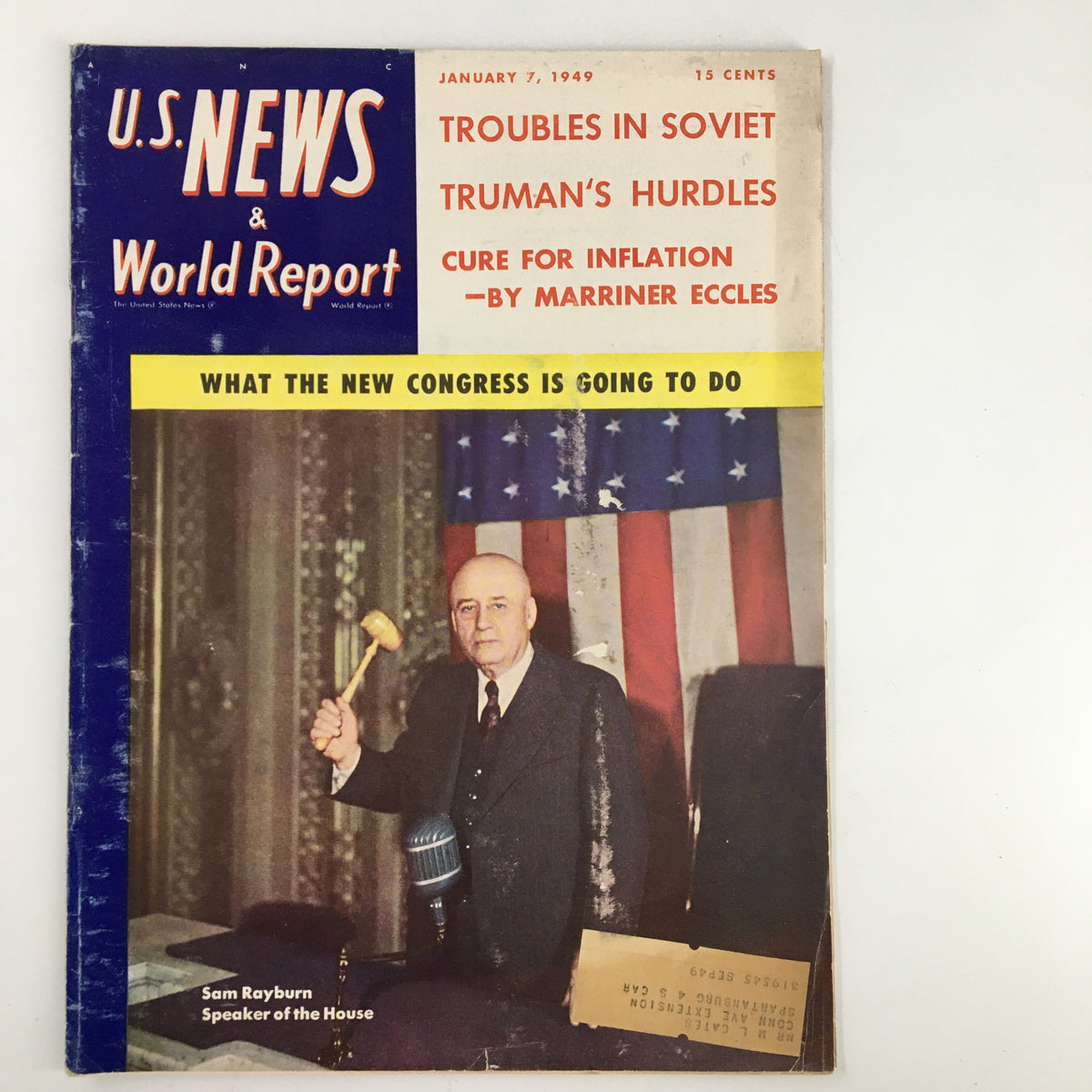 US News & World Report Magazine January 7 1949 Sam Rayburn Speaker of the House