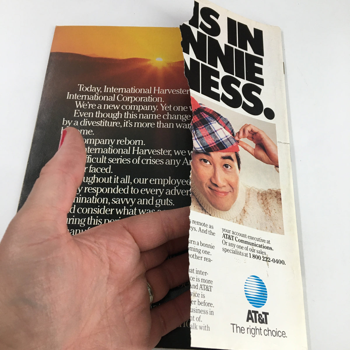 Cover page of the US News & World Report Magazine from January 20, 1986, featuring an article titled 'Science of Nutrition Diet Wars' alongside an illustration of a smiling man wearing a plaid hat and an AT&T logo.
