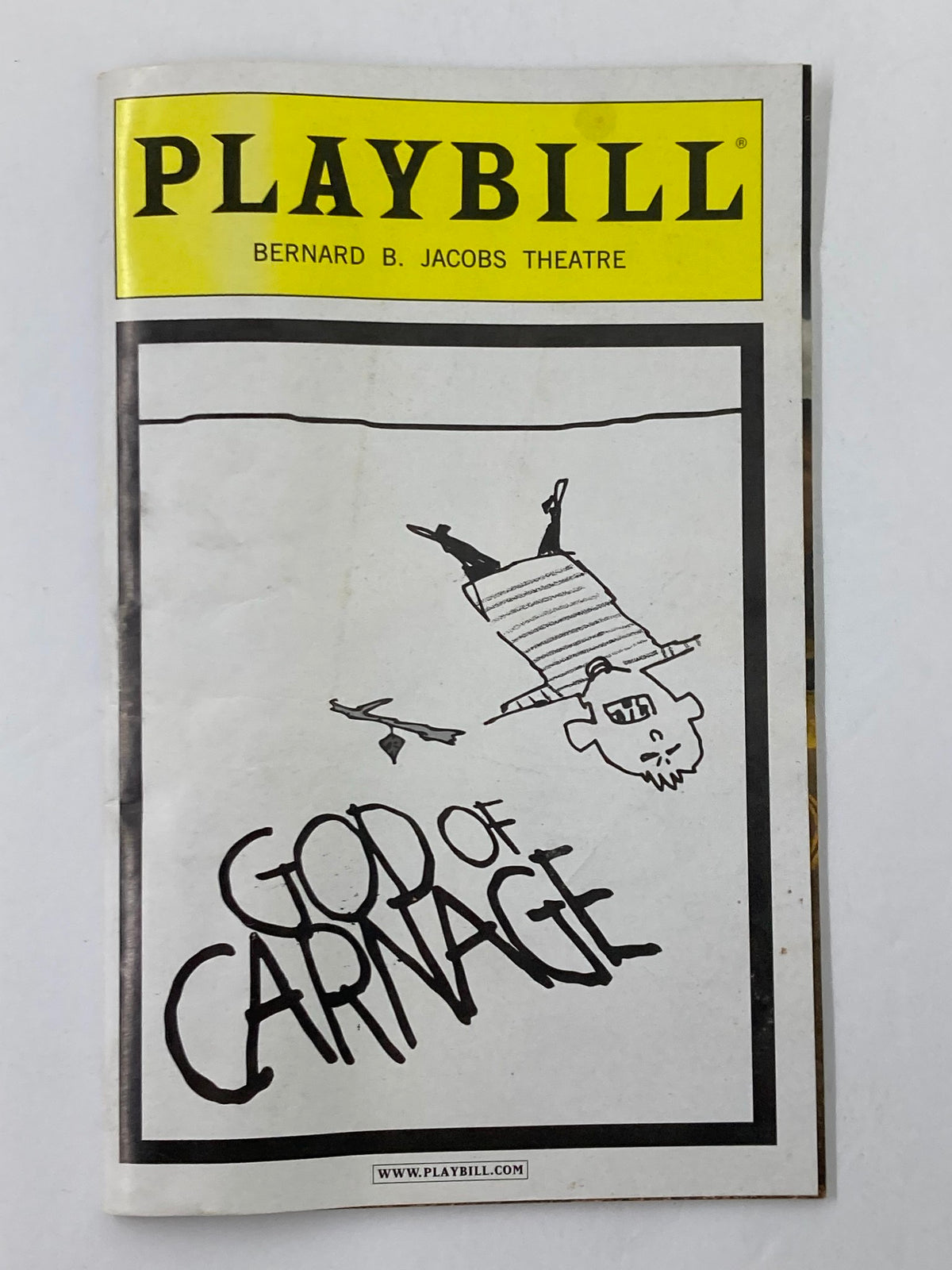 2009 Playbill for God of Carnage at the Bernard B. Jacobs Theatre featuring a distinctive cover design.