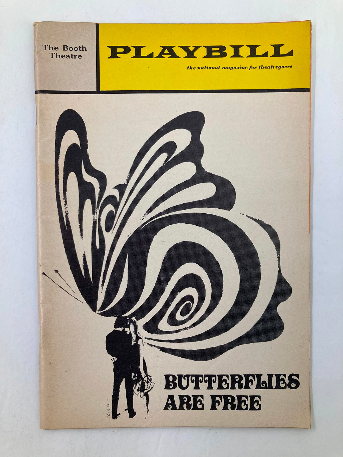 1969 Playbill The Booth Theatre featuring a butterfly design for the play 'Butterflies Are Free' starring Keir Dullea.