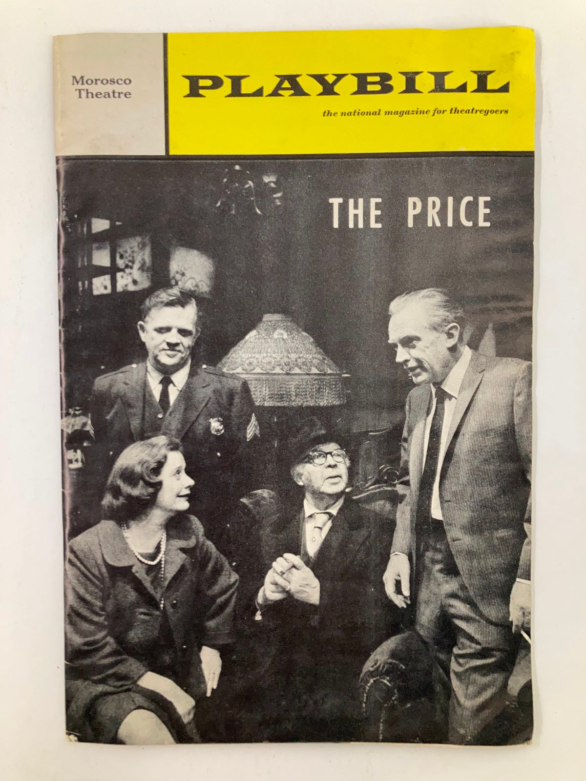 1968 Playbill The Morosco Theatre featuring the play The Price with Pat Hingle, Kate Reid, and cast members in a vintage black and white photograph.