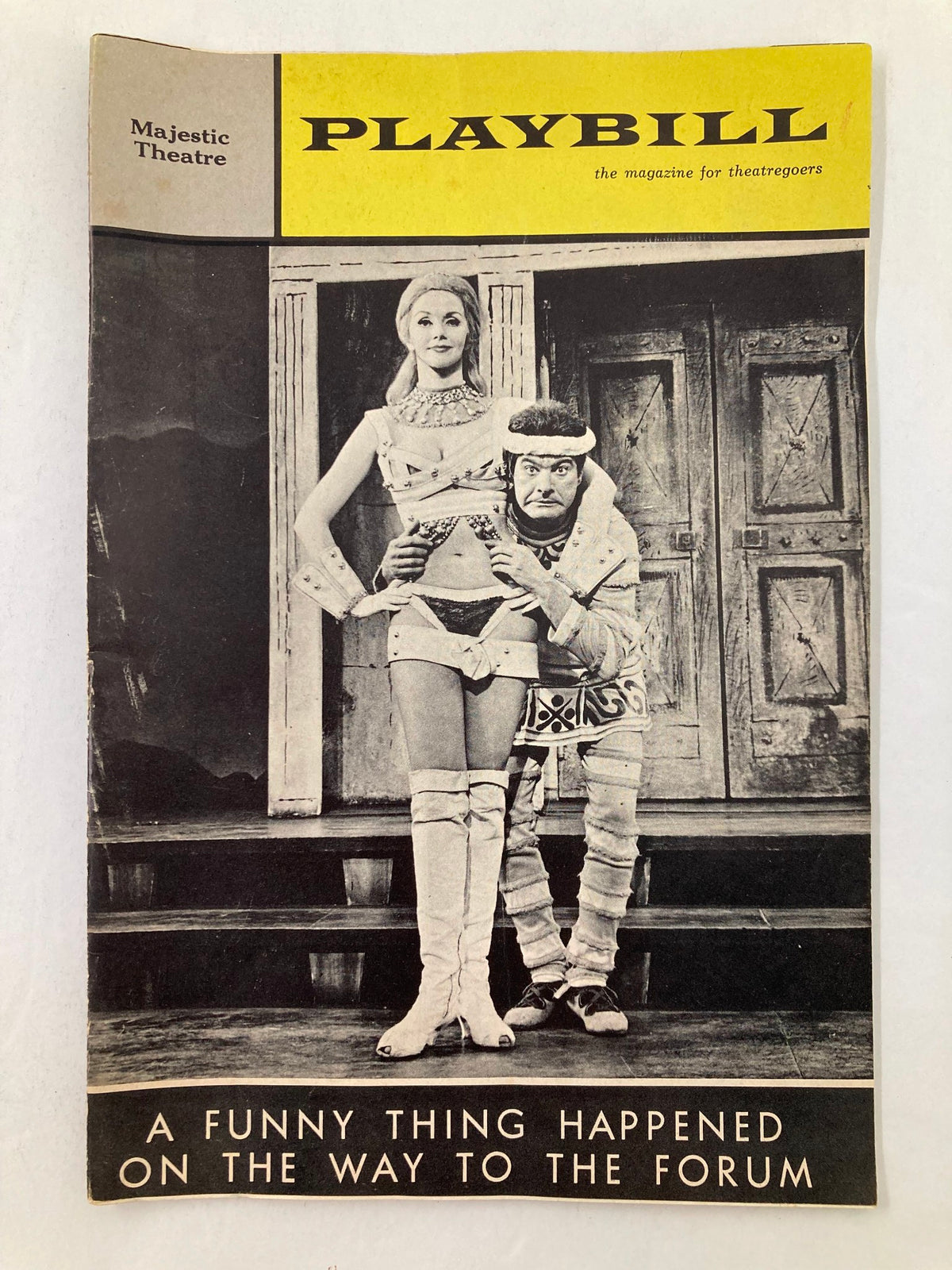 1964 Playbill for A Funny Thing Happened On The Way To The Forum at the Majestic Theatre, featuring a vintage black and white photograph of performers.