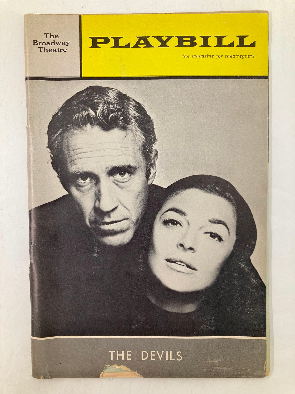 1965 Playbill for The Devils featuring Jason Robards and Anne Bancroft, showcasing the cover design and iconic photographs of the Broadway stars.