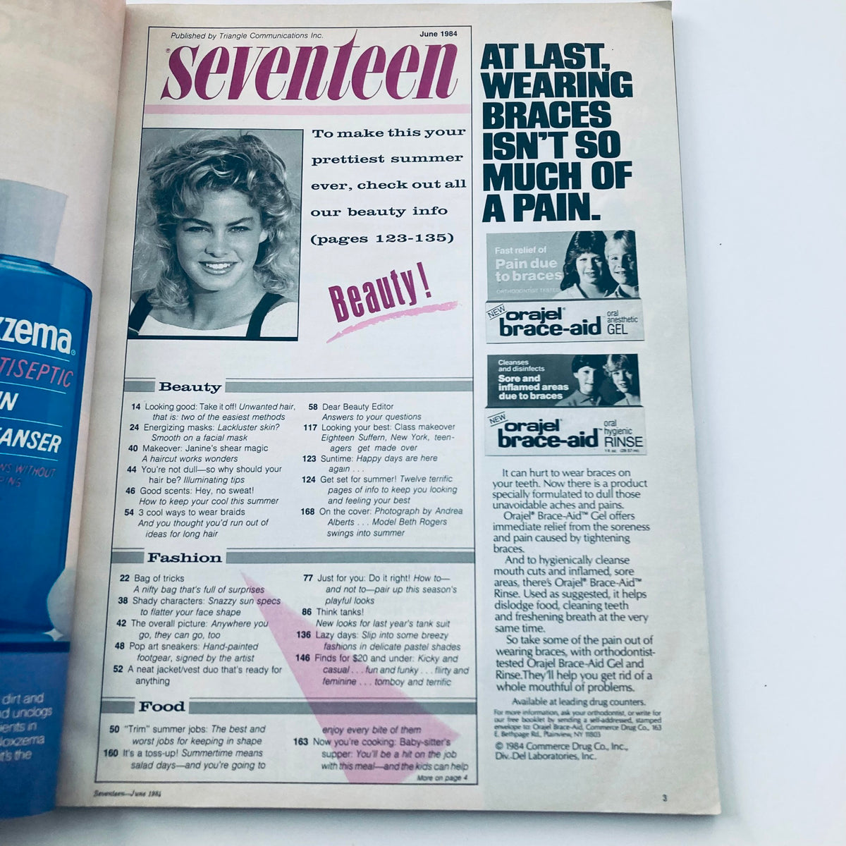 Vintage Seventeen Magazine June 1984 Cover Girl Rachel Dillman No Label VG