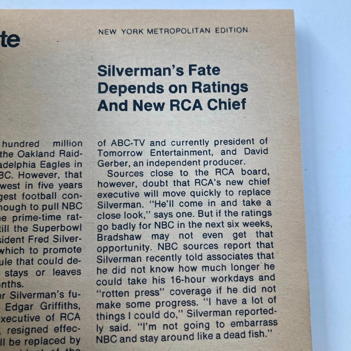 Inside page of TV Guide Magazine February 7, 1981 discussing ratings and the fate of ABC-TV and NBC, showcasing the media industry's evolution during that era.