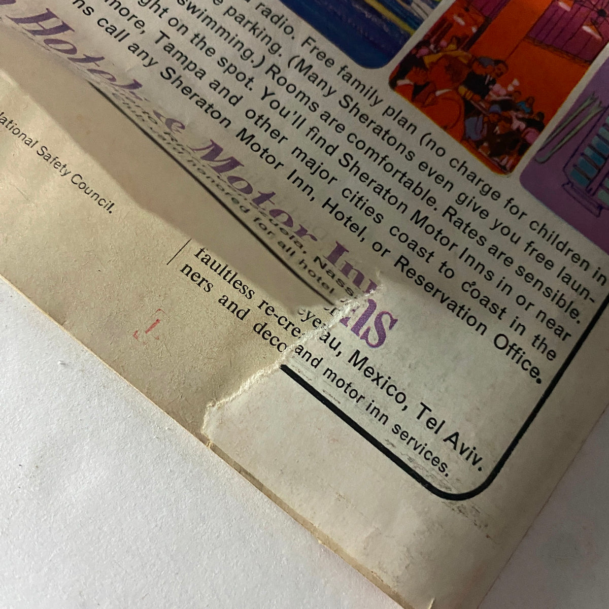 Another close-up of the back cover advertisement from Time Magazine February 21, 1964, focusing on Sheraton Hotels and Motor Inns, highlighting travel offerings.