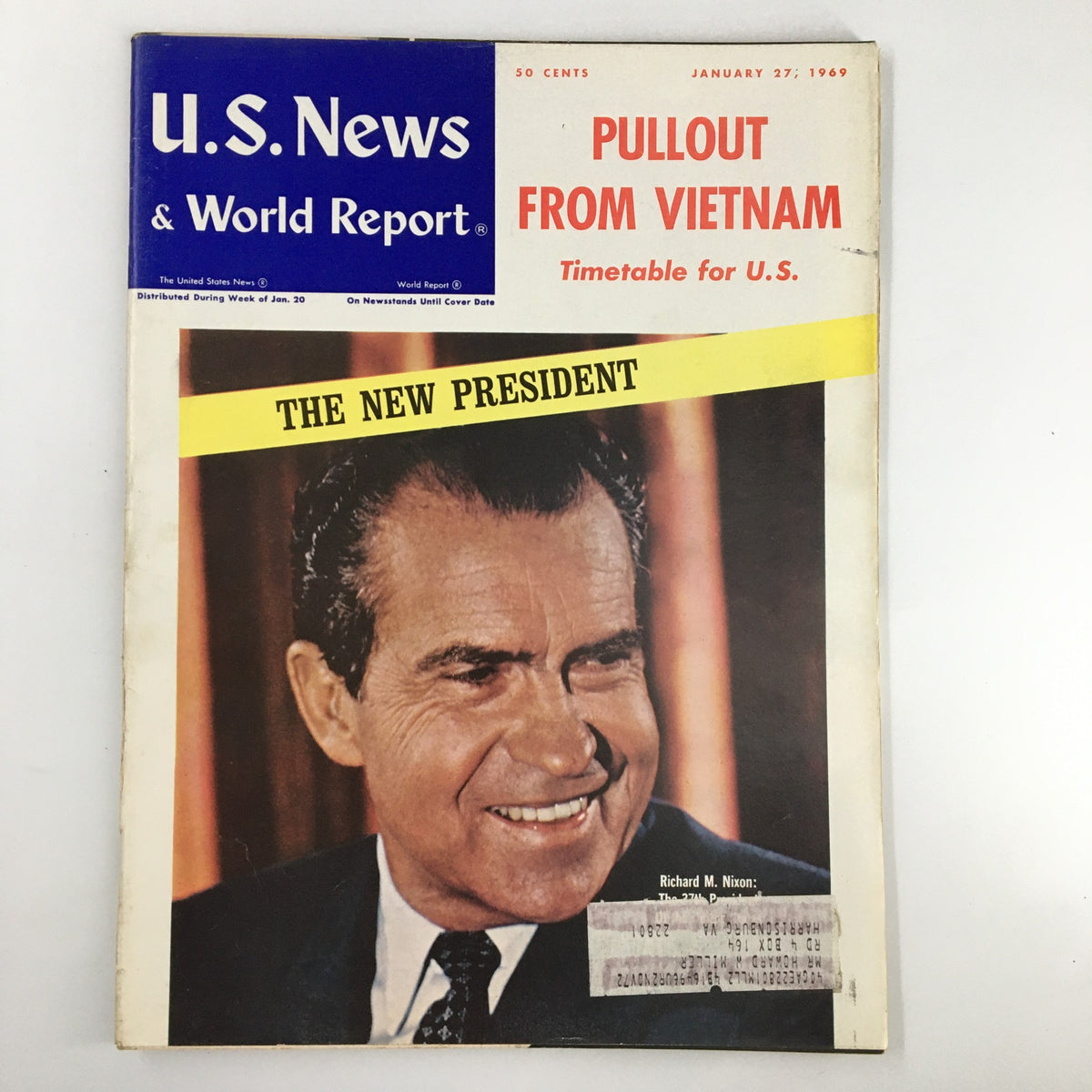 US News & World Report Magazine dated January 27, 1969 featuring President Richard M. Nixon on the cover, highlighting significant political themes of the era.