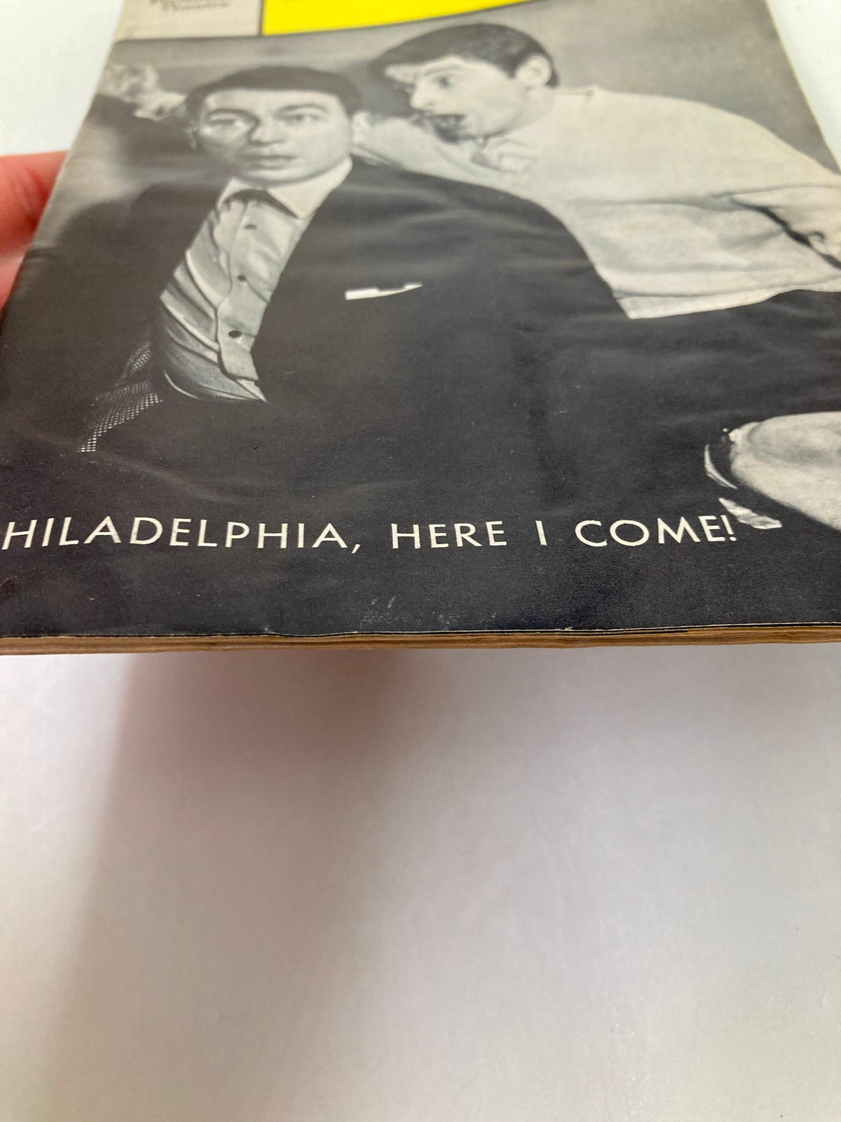 Cover image of the 1966 Playbill for The Plymouth Theatre featuring Donald Donnelly in 'Philadelphia, Here I Come!' with a dramatic black and white design.