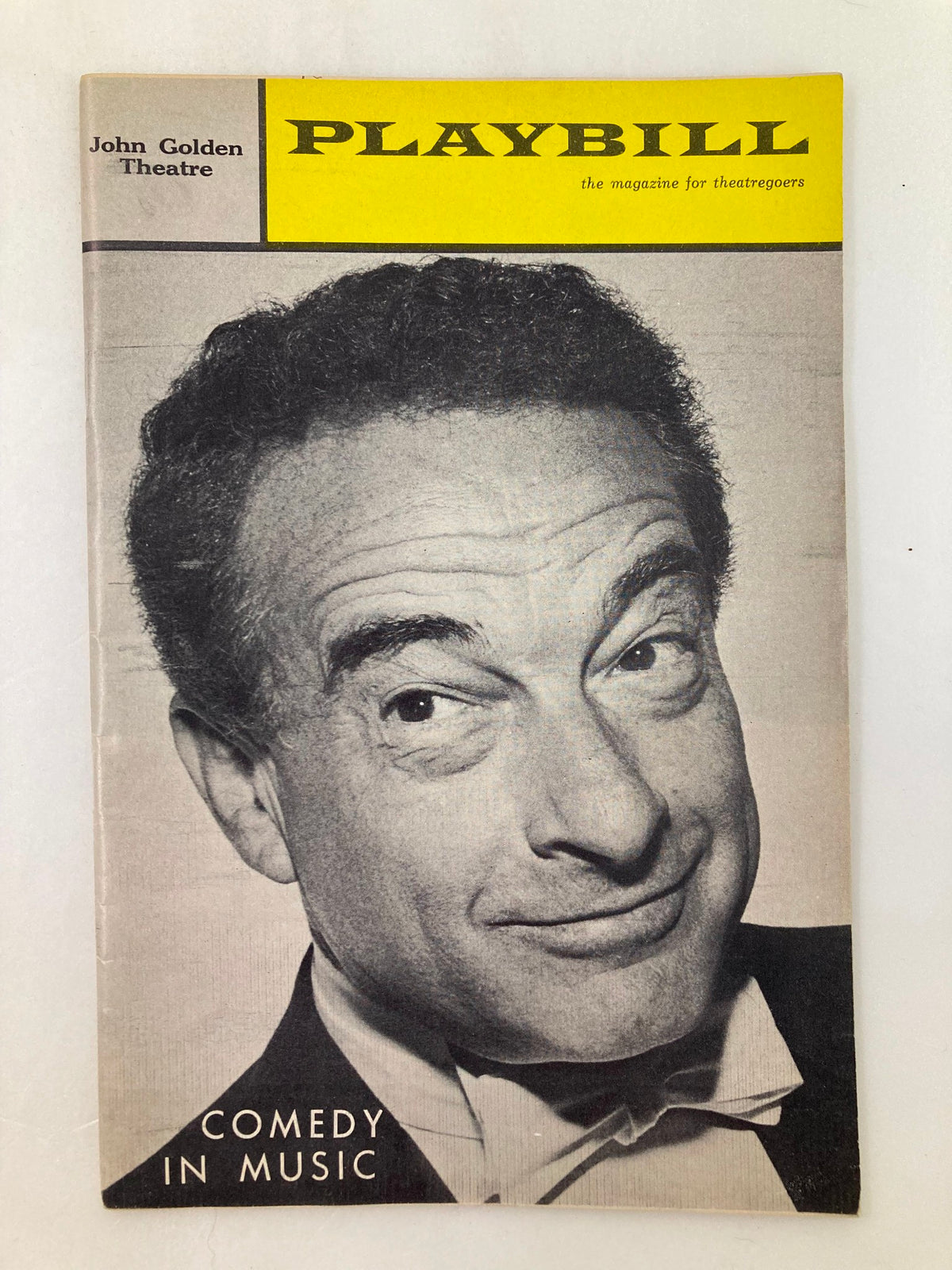 1965 Playbill John Golden Theatre featuring Victor Borge in his show Comedy in Music Opus 2, showcasing the iconic comedian and pianist.
