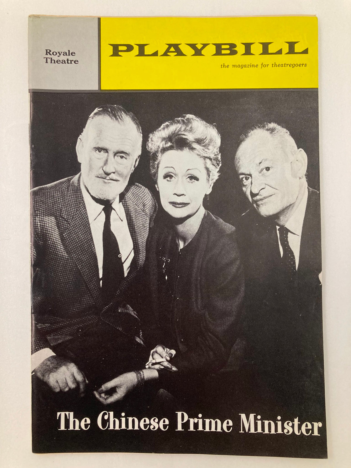 1964 Playbill Royale Theatre featuring Margaret Leighton in The Chinese Prime Minister, showcasing a vintage black and white photo of the cast including Margaret Leighton, Roger Stevens, and John Williams.