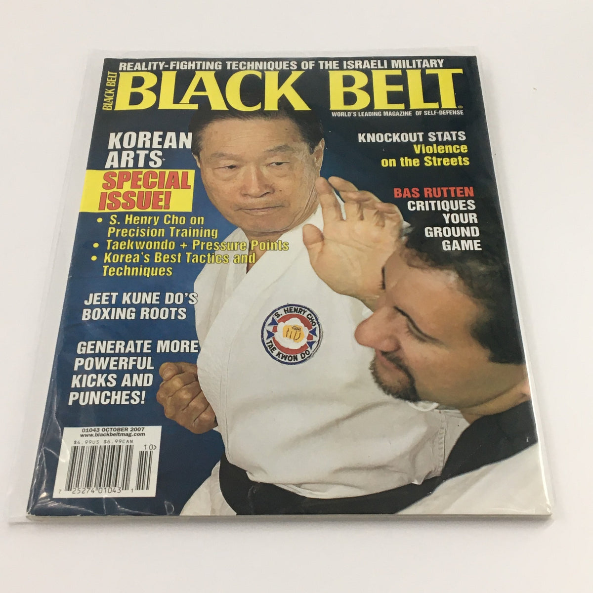 Black Belt Magazine October 2007 featuring S. Henry Cho on Precision Training, highlighting Korean Arts and martial arts techniques on the cover.